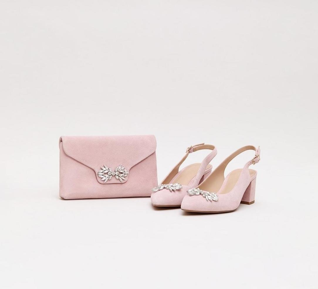 Sparkle Slingback Block Heel Shoes & Sparkle Clutch Bag - Phase Eight