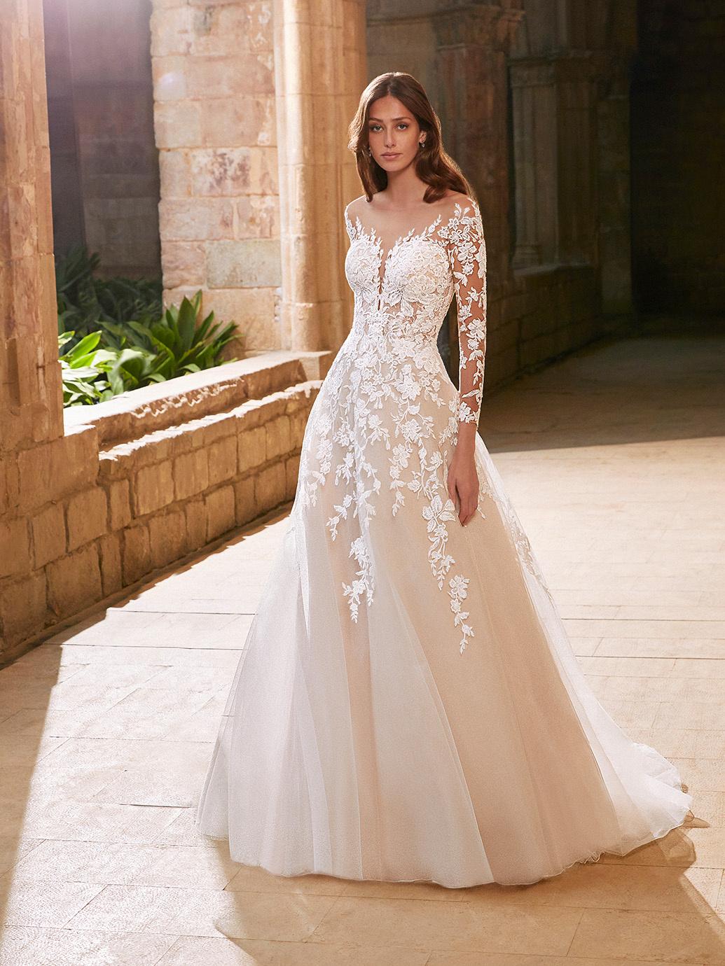 Etoile Arabelle long sleeve wedding dress from the front