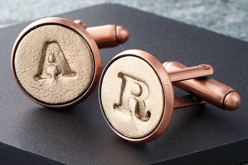 Personalised copper cufflinks