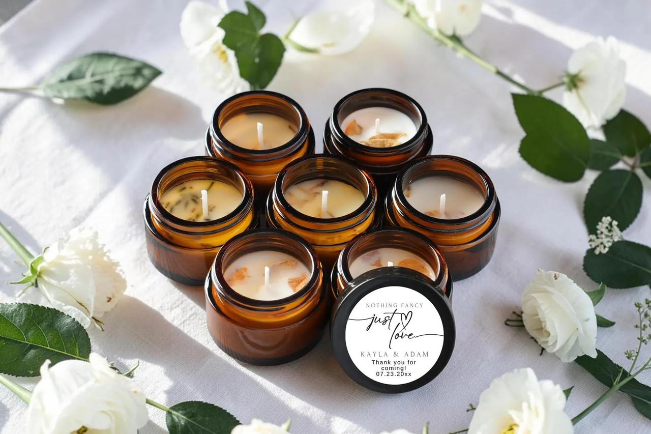 mini wedding favour candles