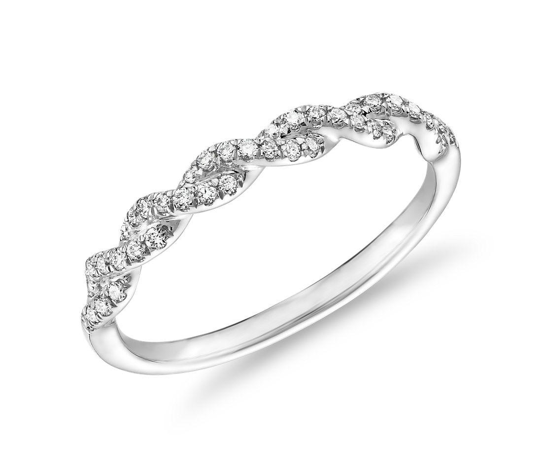 Pave Twist Diamond Wedding Ring