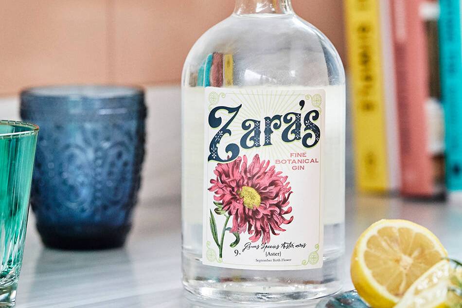 Personalised gin bottle