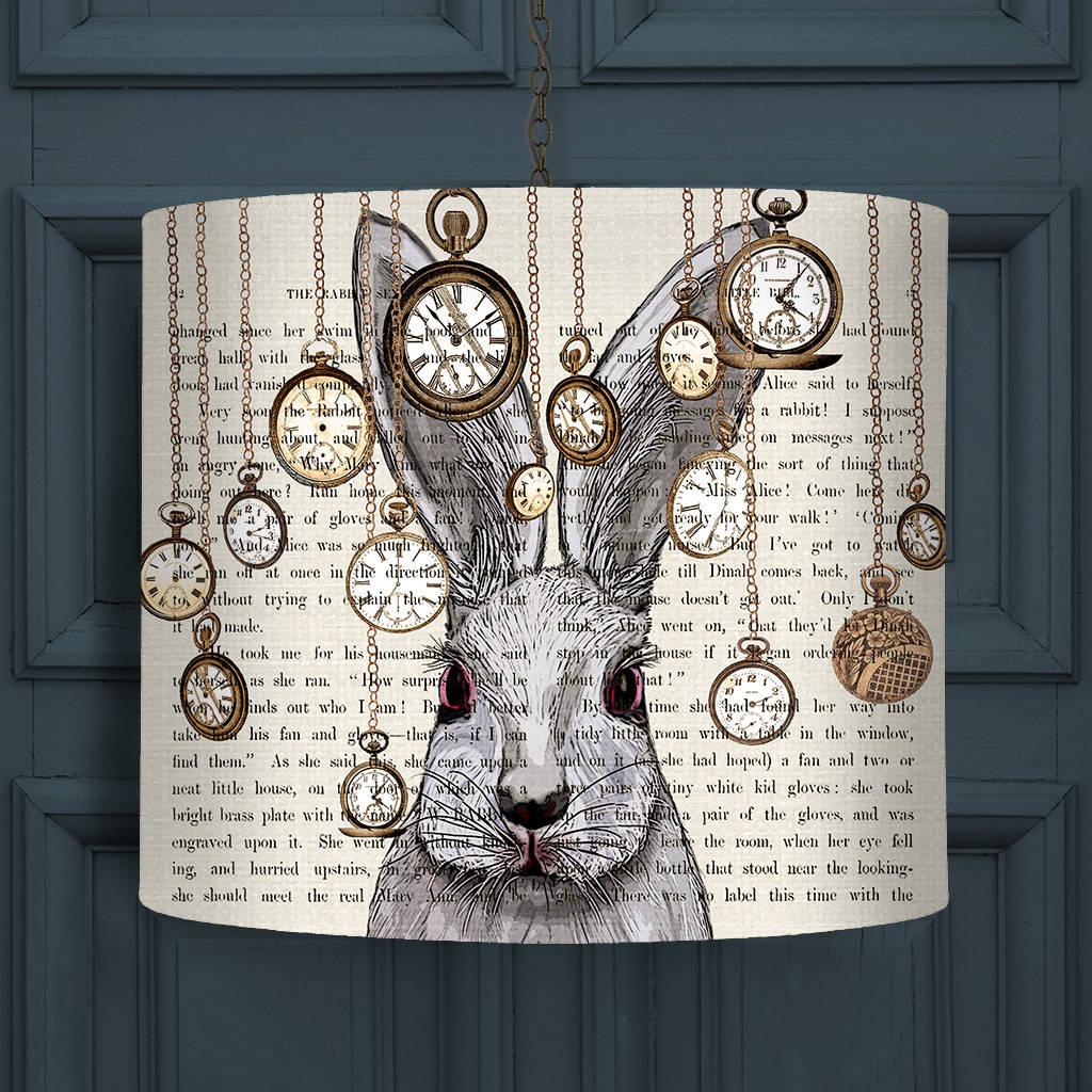 Alice in Wonderland white rabbit lamp shade