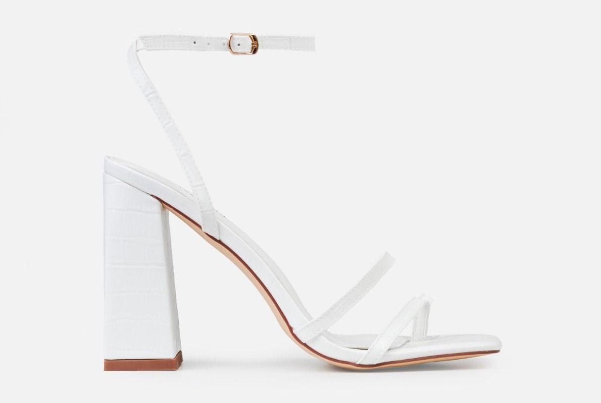 Strappy Heel Sandals - White | PEDRO UK