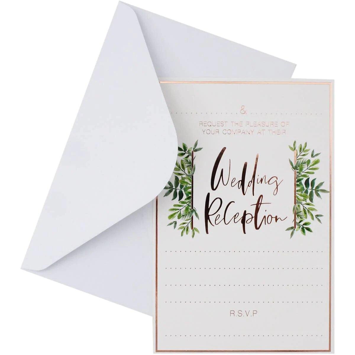 Botanic wedding reception invitations