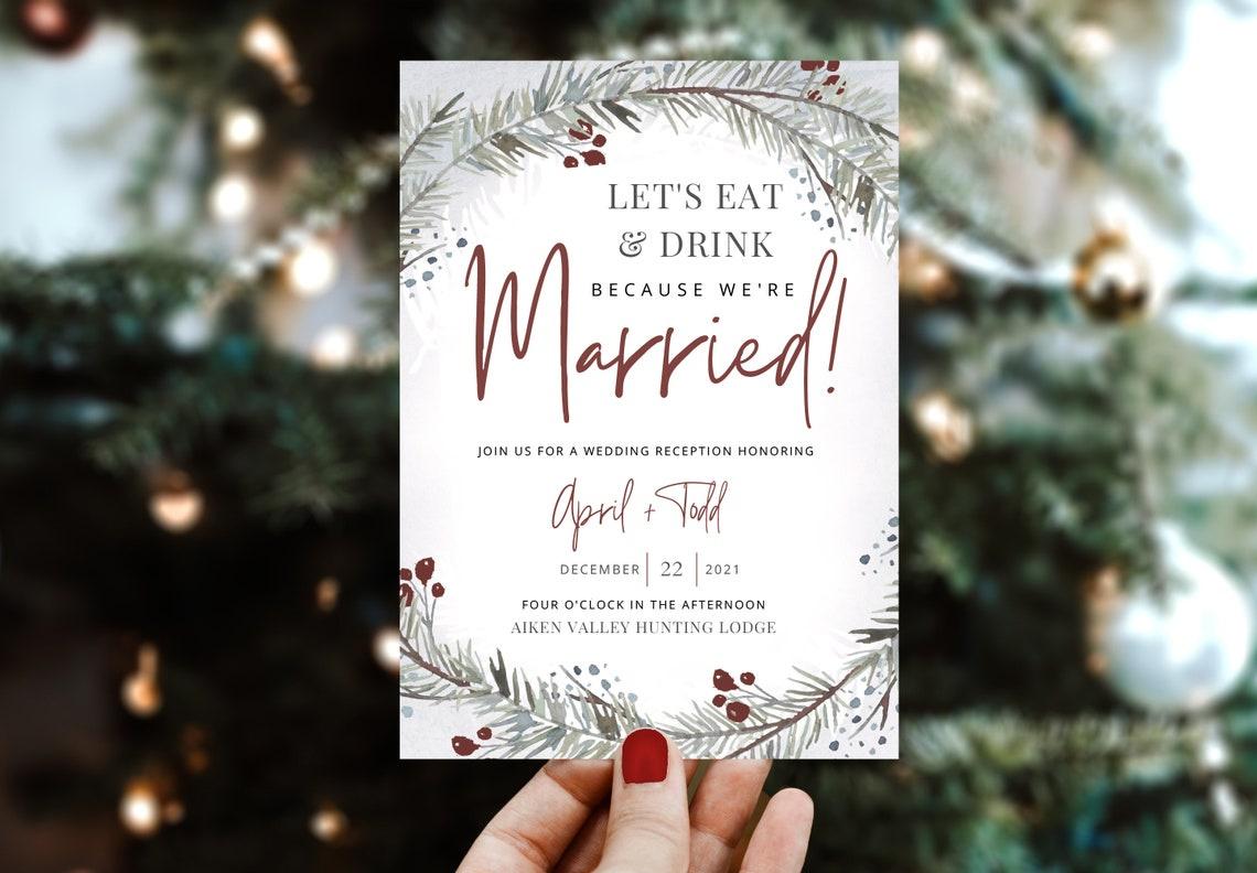 Budget Handmade Christmas Inspired Personalised Wedding Invitation Bundle 