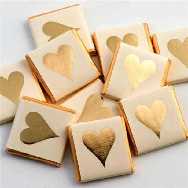 ** 70 PERSONALISED CHOCOLATE WEDDING/ANNIVERSARY FAVOURS HEARTS ** 