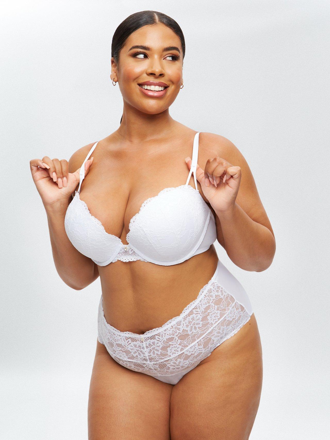 Sexy White Strappy Lace Plus Size 8-22 Underwear Panties Cheeky Cut  Lingerie