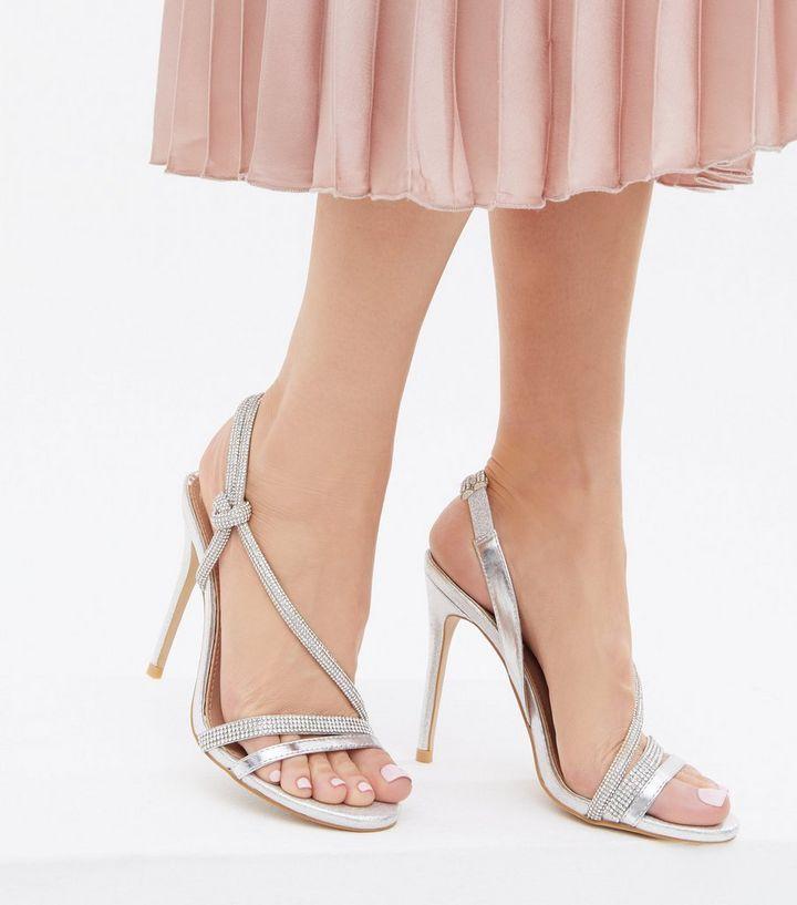 New Look GLITTER STILETTO HEEL COURT - High heels - silver/grey - Zalando.de