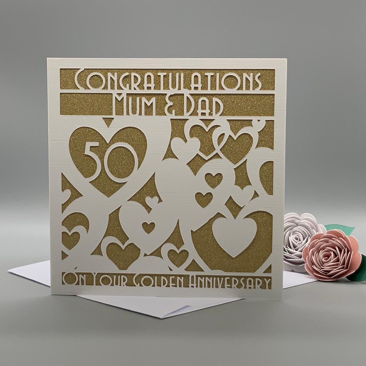 WEDDING ANNIVERSARY CARDS PERSONALISED HUSBAND WIFE 1 25 30 40 50 60 70 CONGRATS
