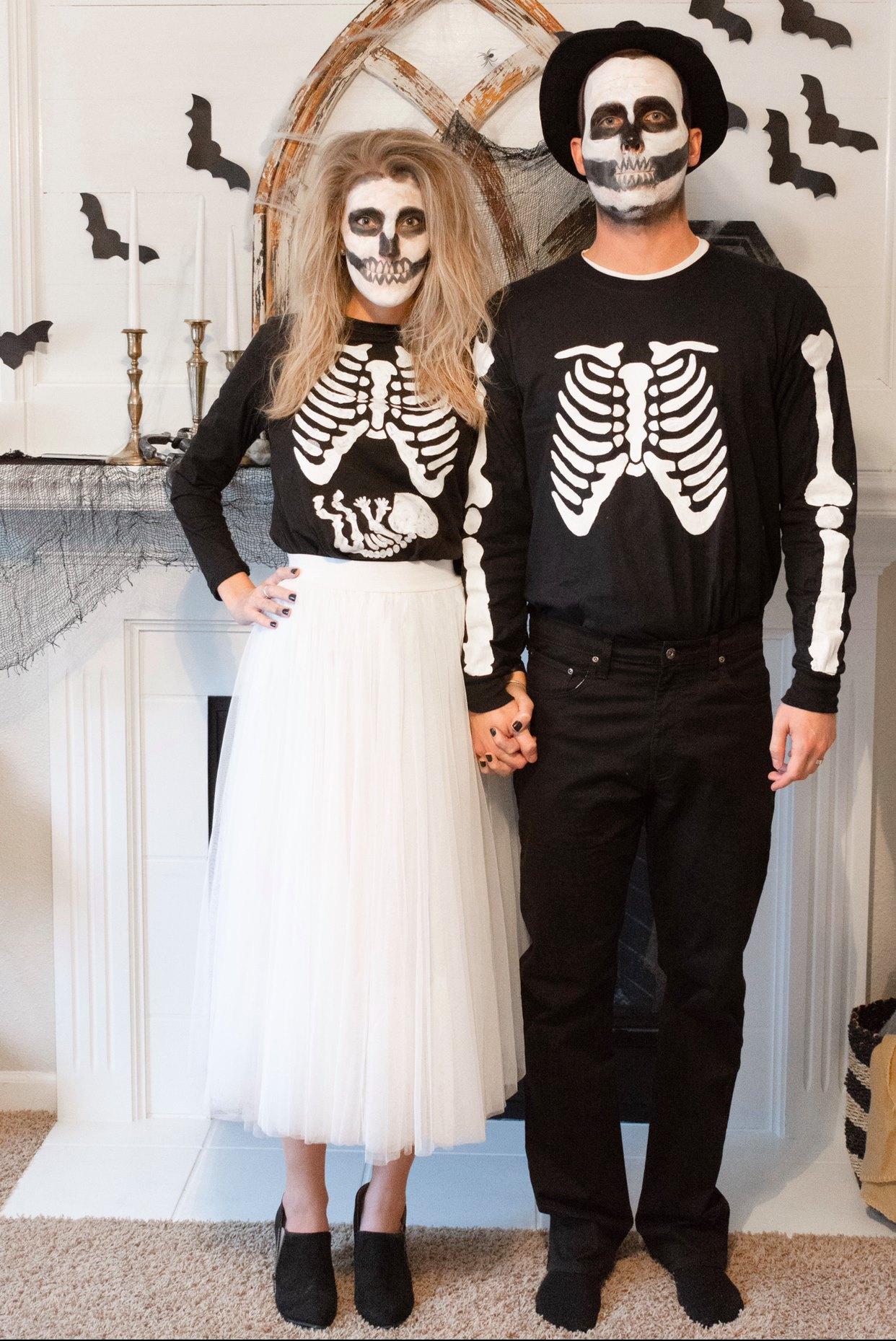 Scary Skeleton Men's Tuxedo Shirt Halloween Costume 