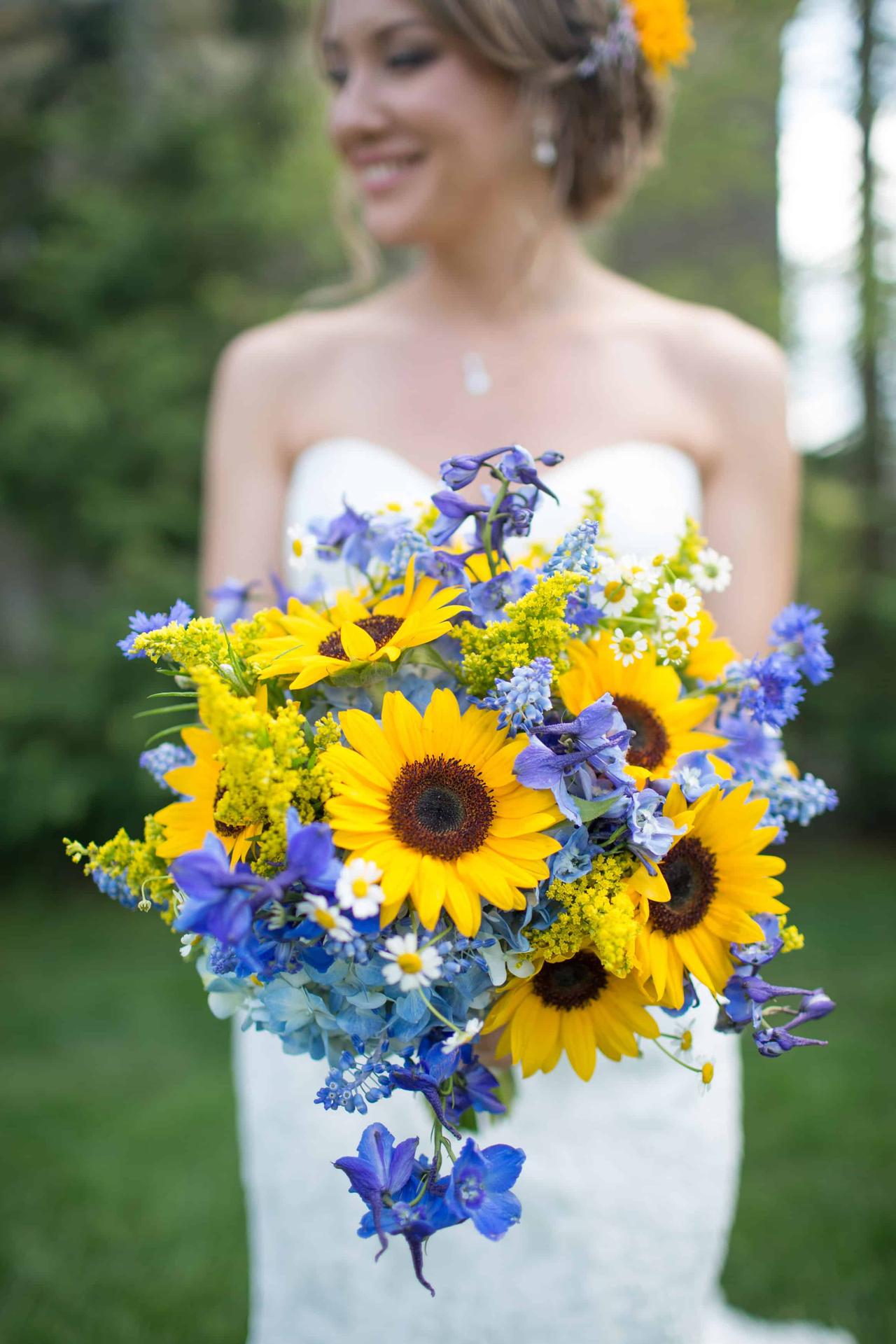 Simply Sunflower Wedding Bouquets | Silk Wedding Flowers | Rustic Wedding  Decorations (small)