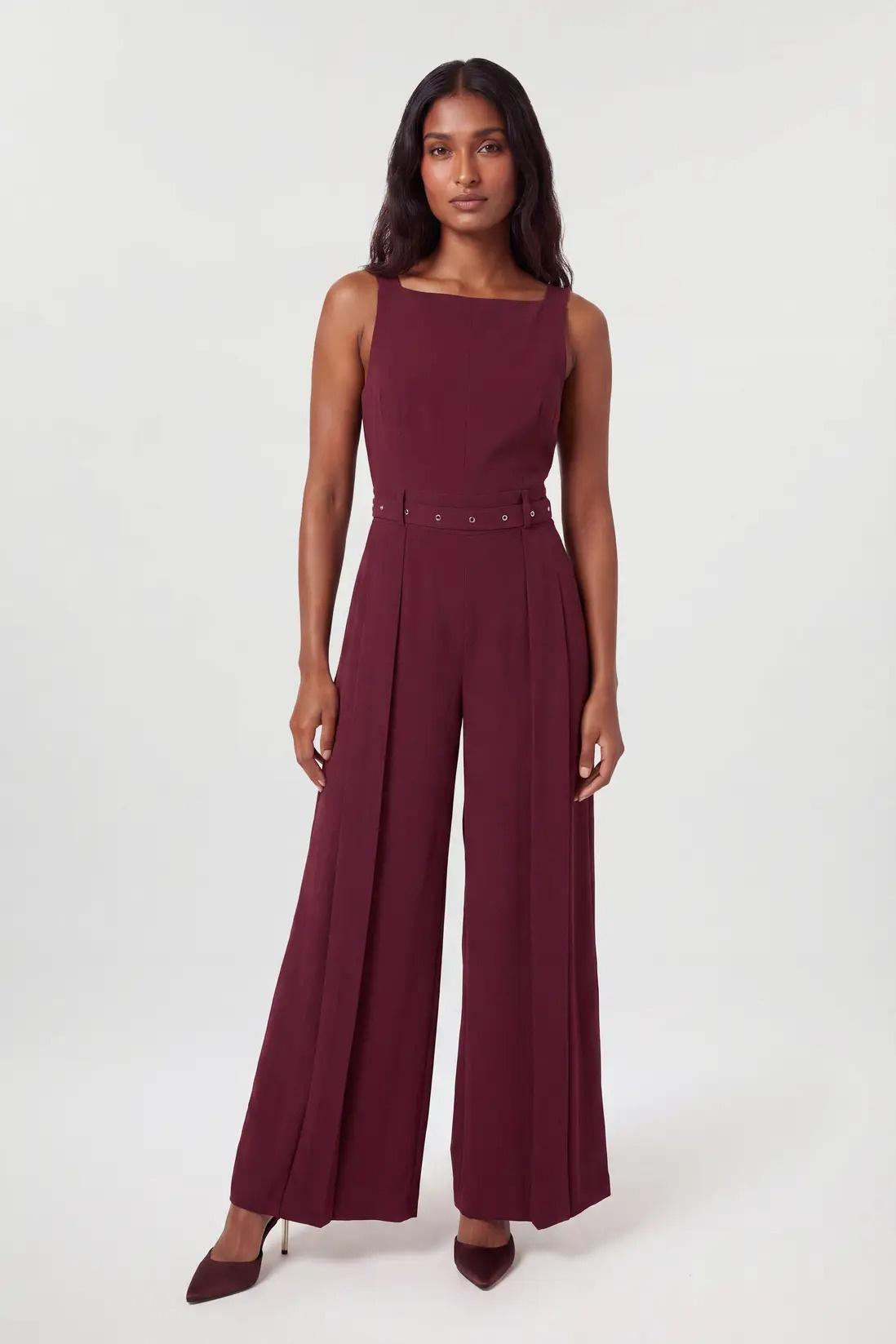 Tailored Crepe Pleated Kilt Jumpsuit – Karen Millen