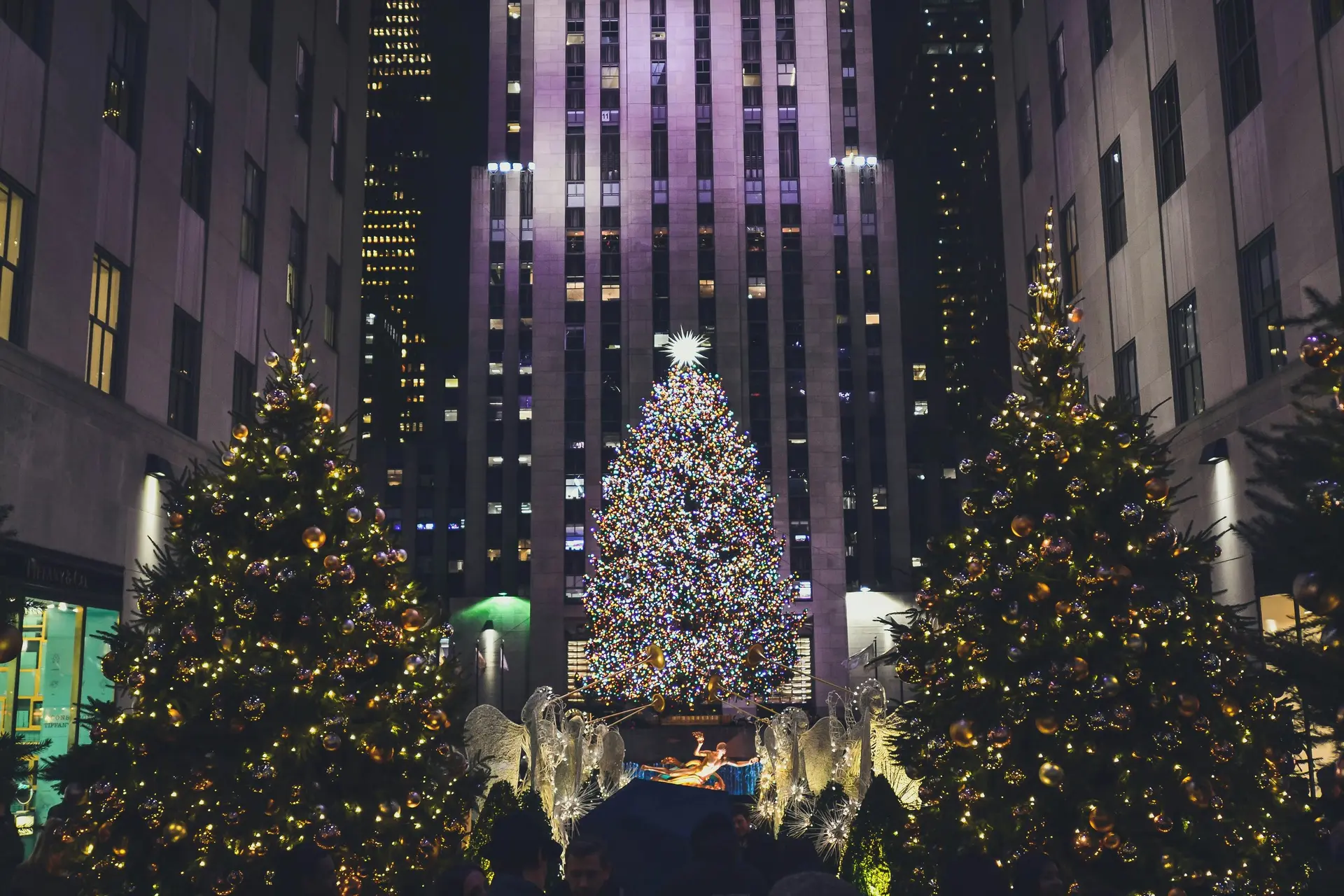 The rockefeller christmas tree in new york