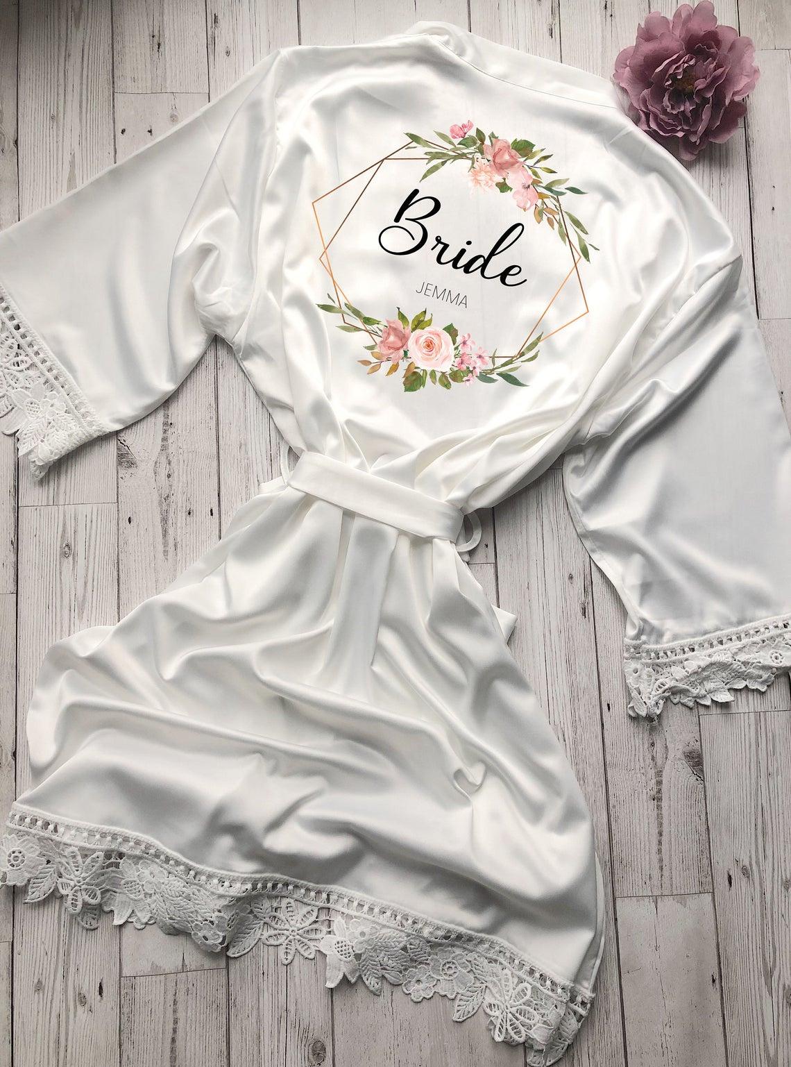 Wedding Day Dressing Gown Bride to BeBridesmaid PERSONALISED DRESSING GOWN 