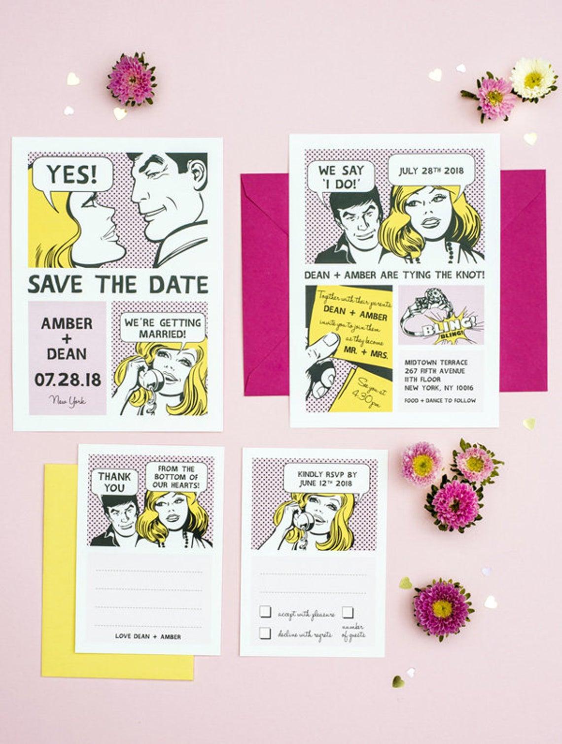 Comic strip save the date