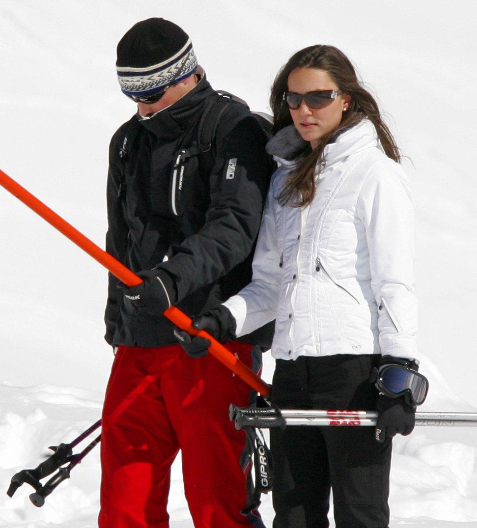 Kate Middleton and Prince William ski