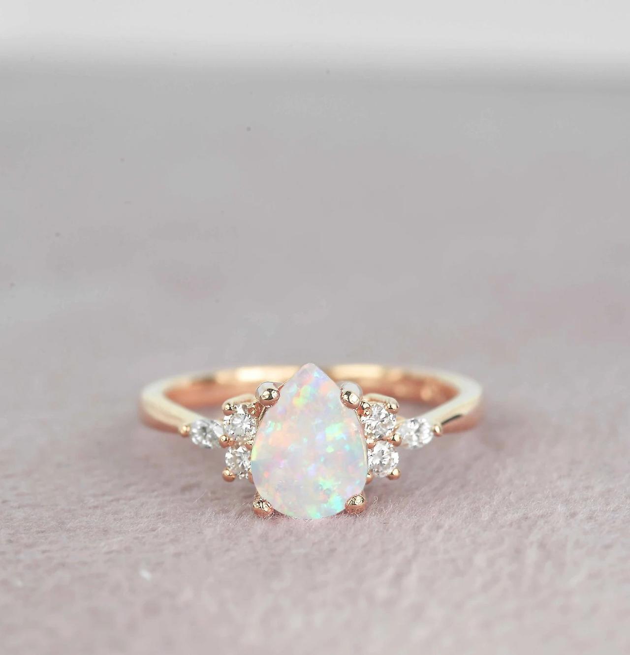 opal and diamond engagement ring
