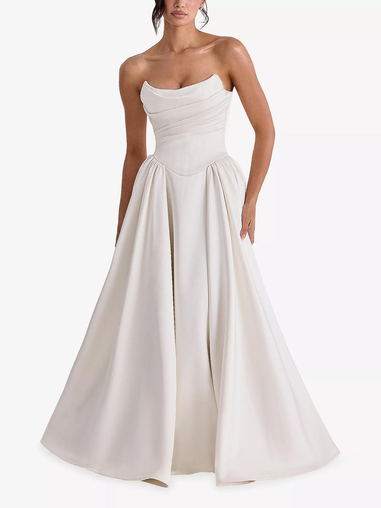 HOUSE OF CB Jelena Strapless Satin Bridal Gown