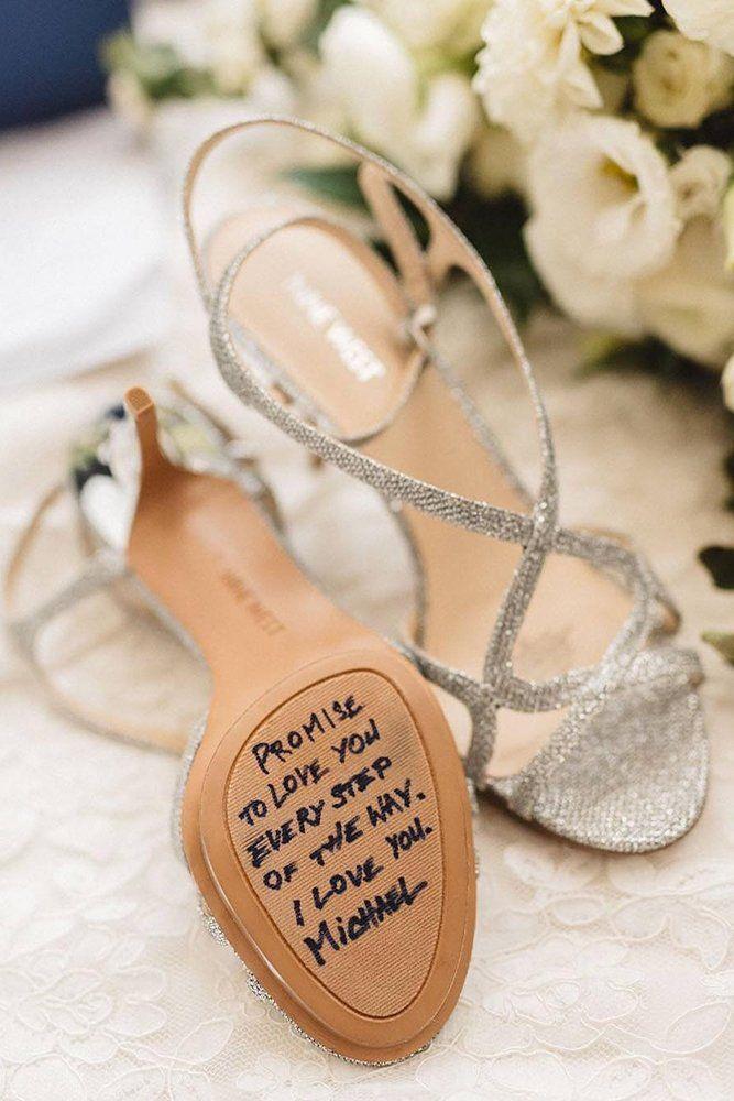 wedding shoes with writing