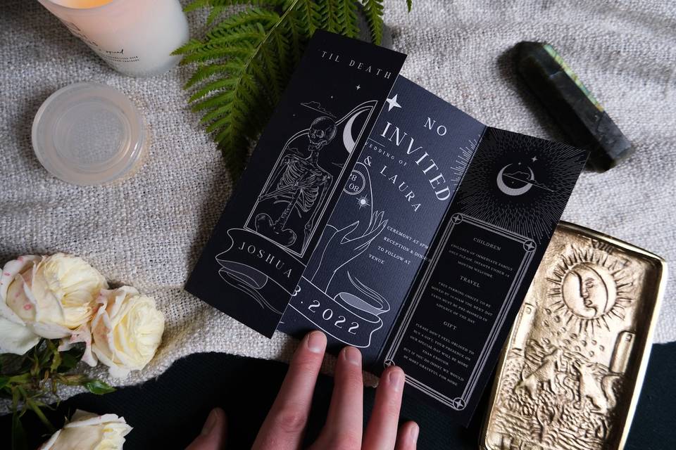 Unique Tarot Card Ouija Wedding Invitation