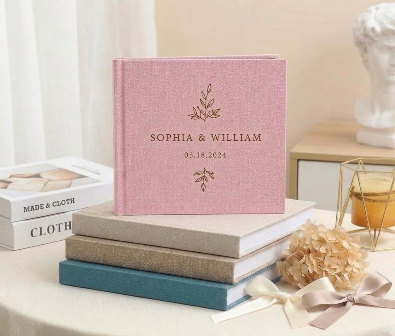 Personalised Linen Wedding Photo Album