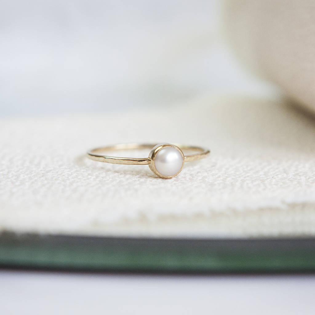 Pearl engagement ring