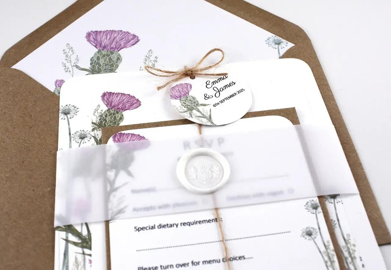 floral wedding stationery