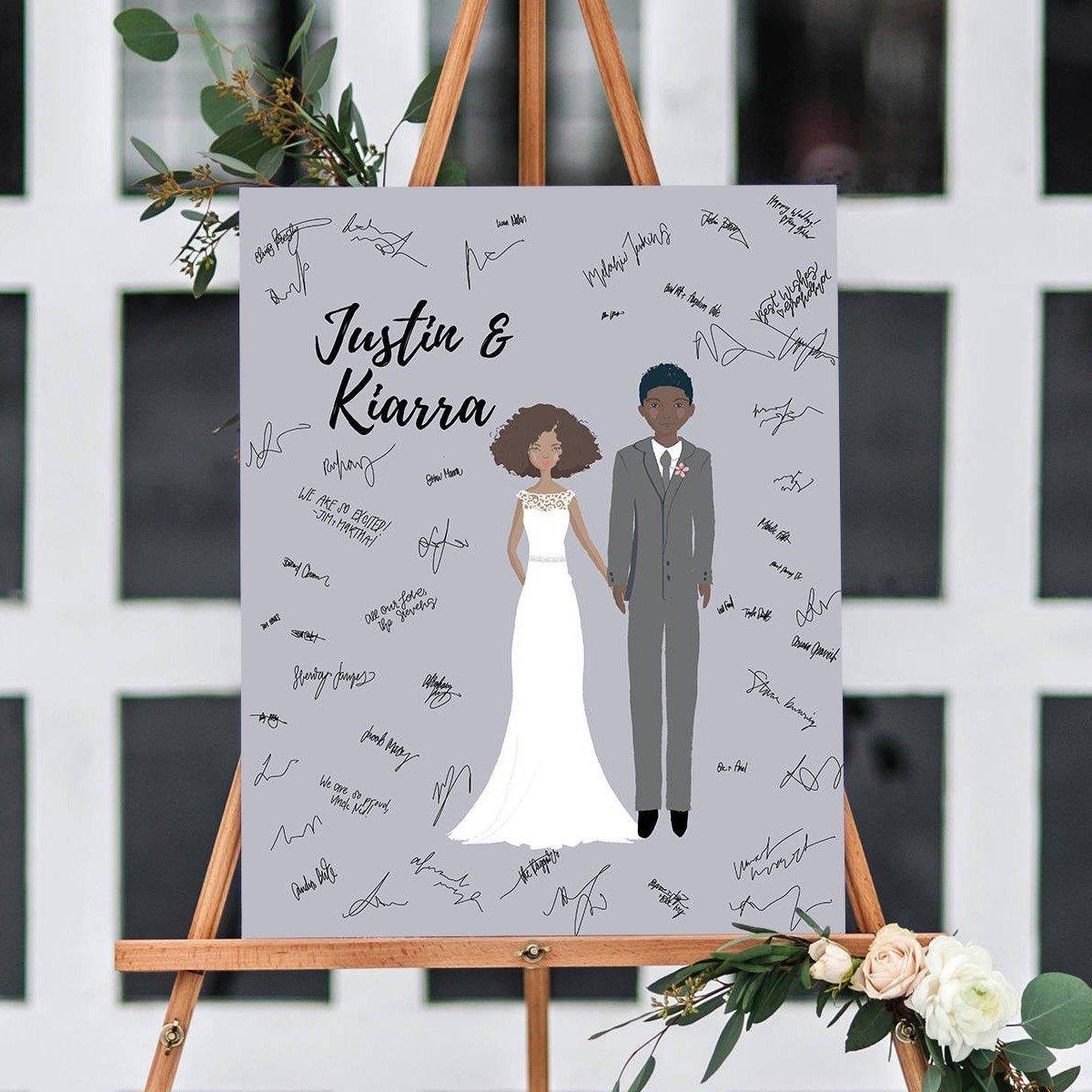 Personalised Wedding Guest Book Autumn Leaves Blank Message Book Winter Wedding 