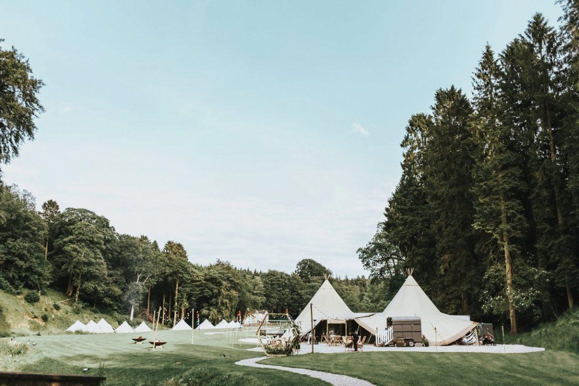 Tipis at Lancashire wedding venue Gisburne Park Estate