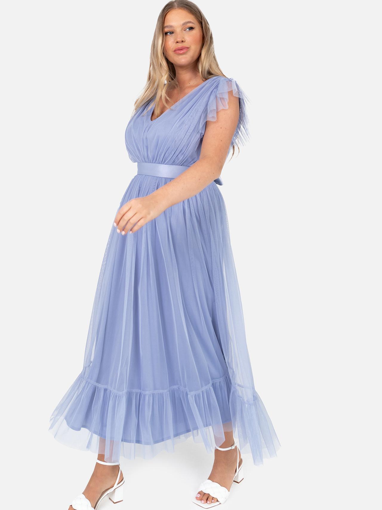 Final Sale Plus Size Contrast Lace Peplum Bodycon Dress in Royal