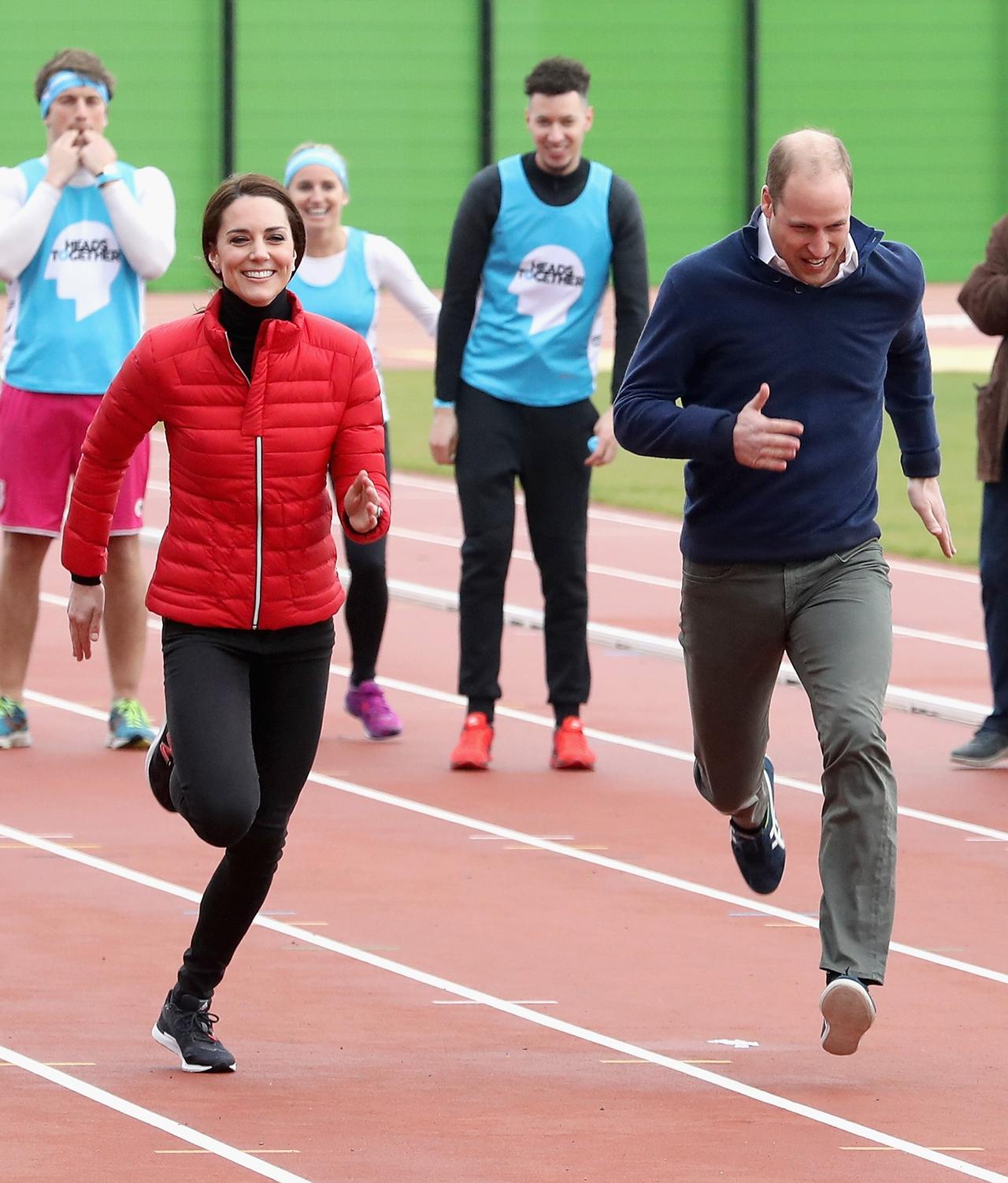 Kate Middleton and Prince William race