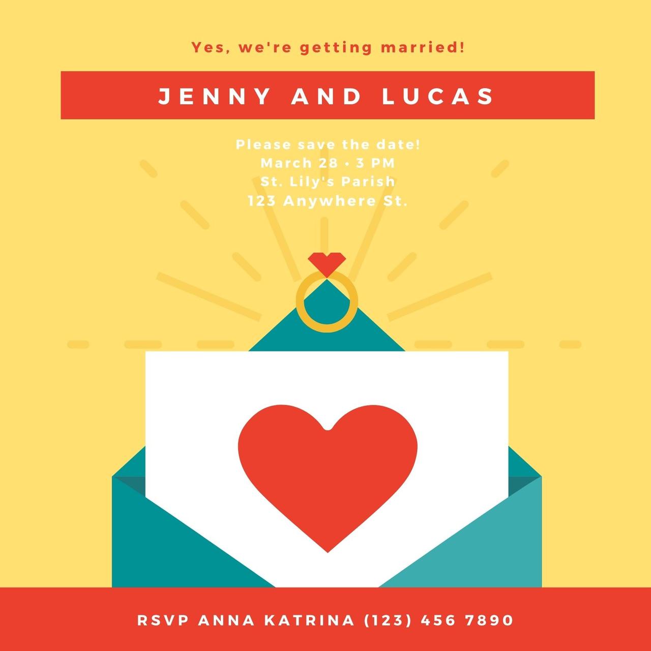 Yellow and blue save the date