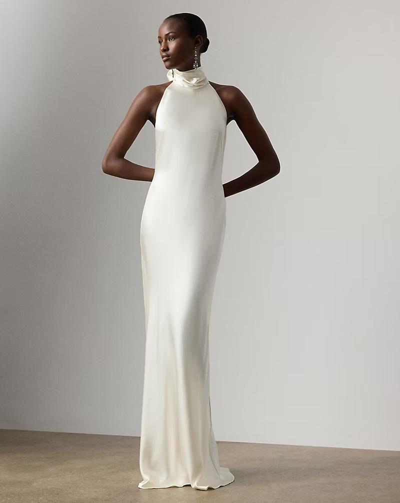 Chilton Stretch Satin Evening Dress – Ralph Lauren Collection