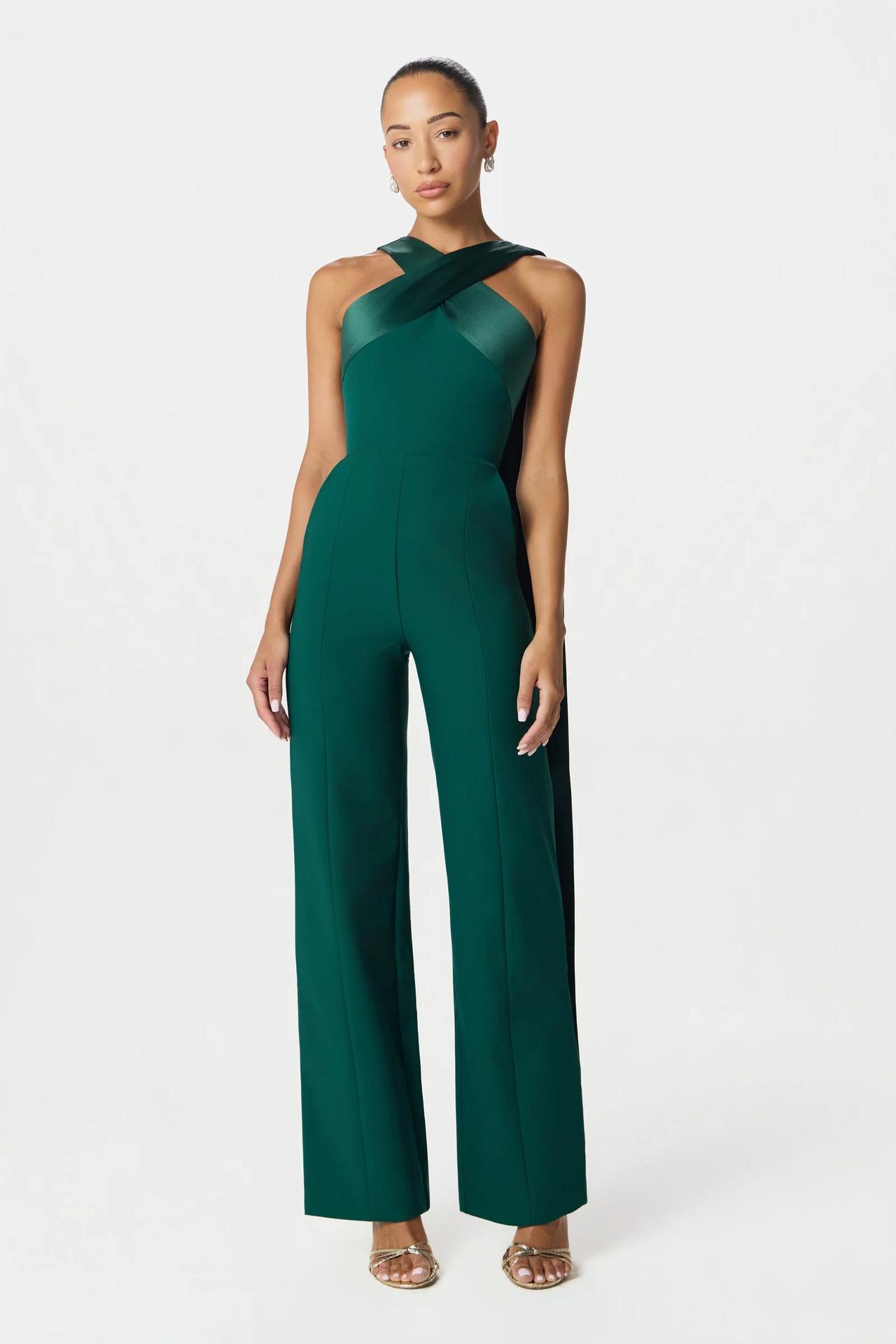 Chantelle Halter Neck Jumpsuit in Emerald – Lavish Alice