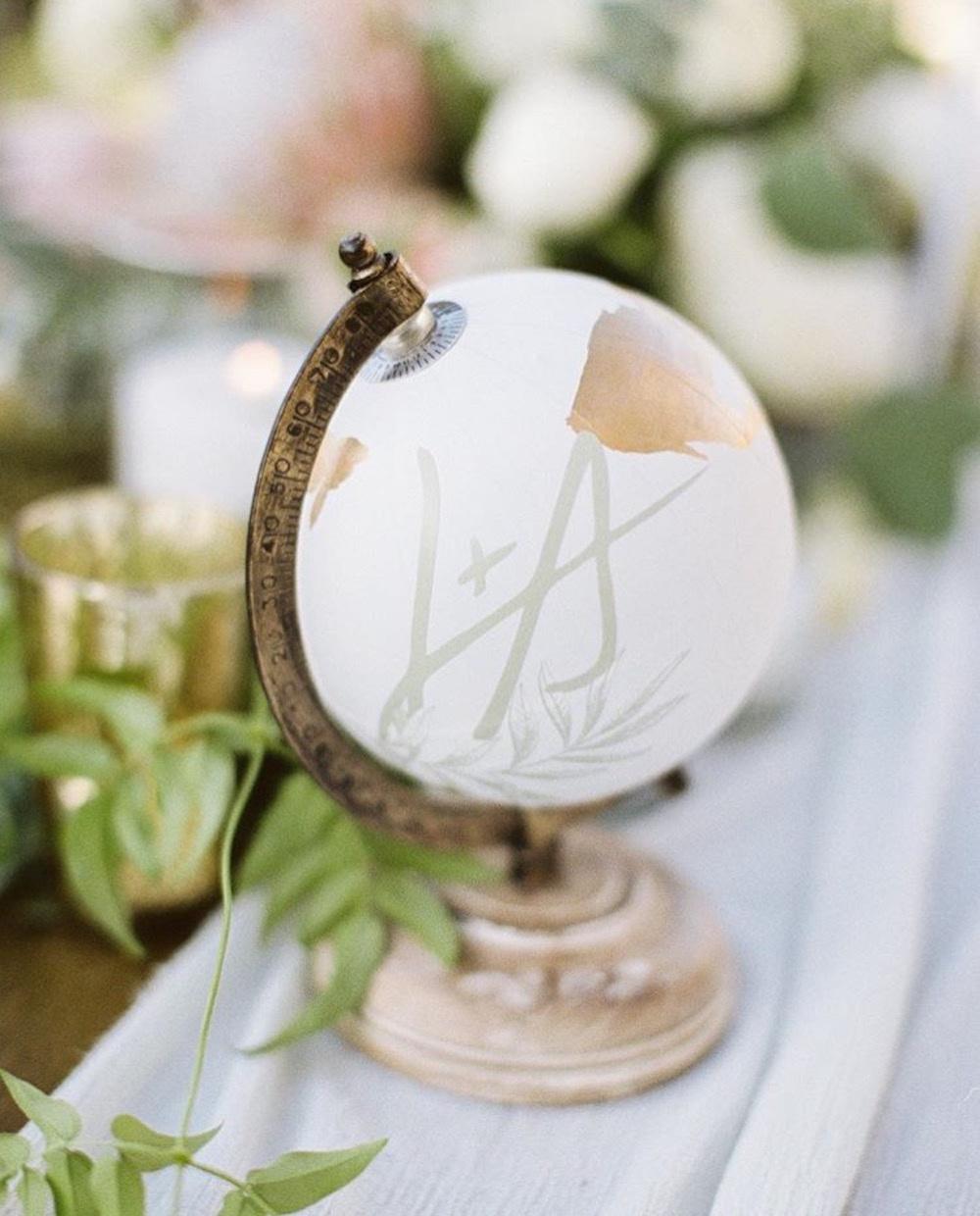Mini globe table number