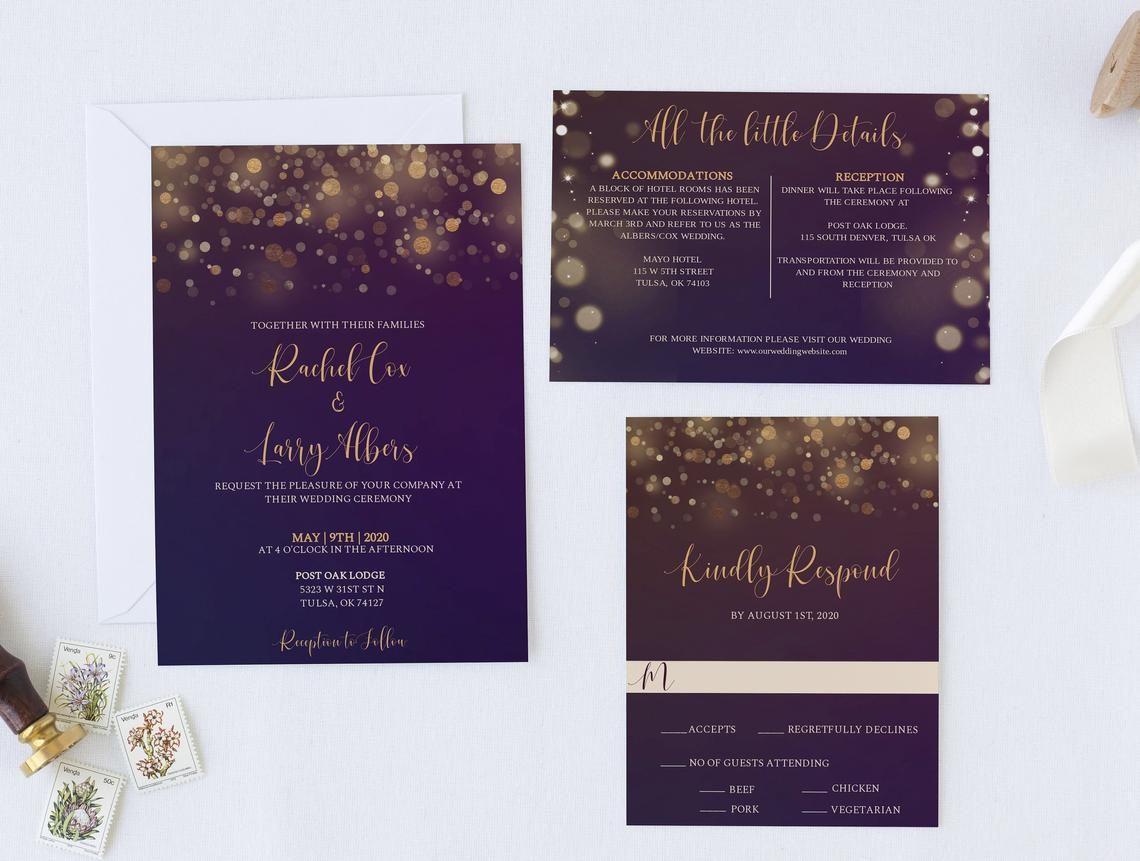 Modern Gold Glitter Wedding Simple Dusty Pink Ribbon Order of Service –  Cartalia