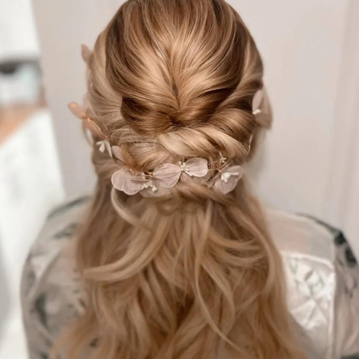 50+ Stunning Bridal Hairstyles to Steal Right Now | My Sweet Engagement |  Hair styles, Formal wedding hairstyles, Wedding hair half