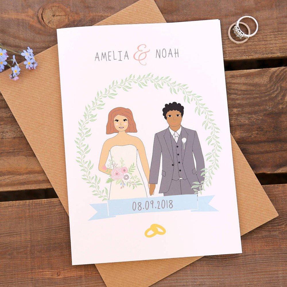 Personalised Handmade Wedding Day Mr & Mrs Bride Groom Congratulations Card 