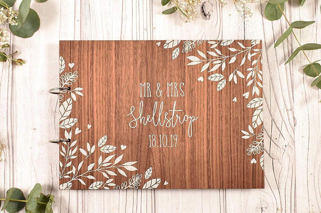 Rustic Wedding Guest Book Painting on Wood Print Personalized Guest Book  Anniversary Gifts for Boyfriend Rustic Wedding Decorations 