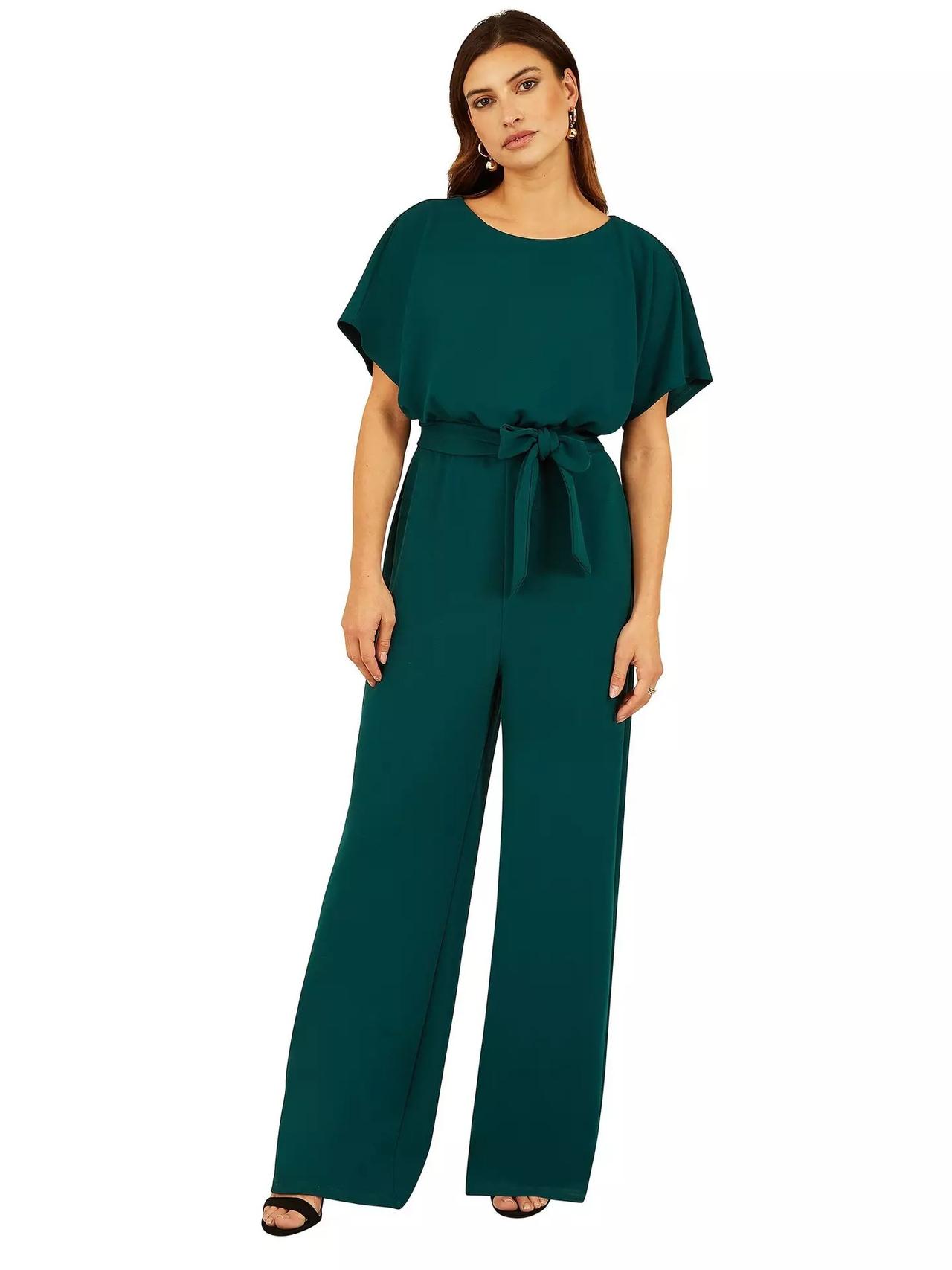 Yumi Mela Green Batwing Stretch Jumpsuit