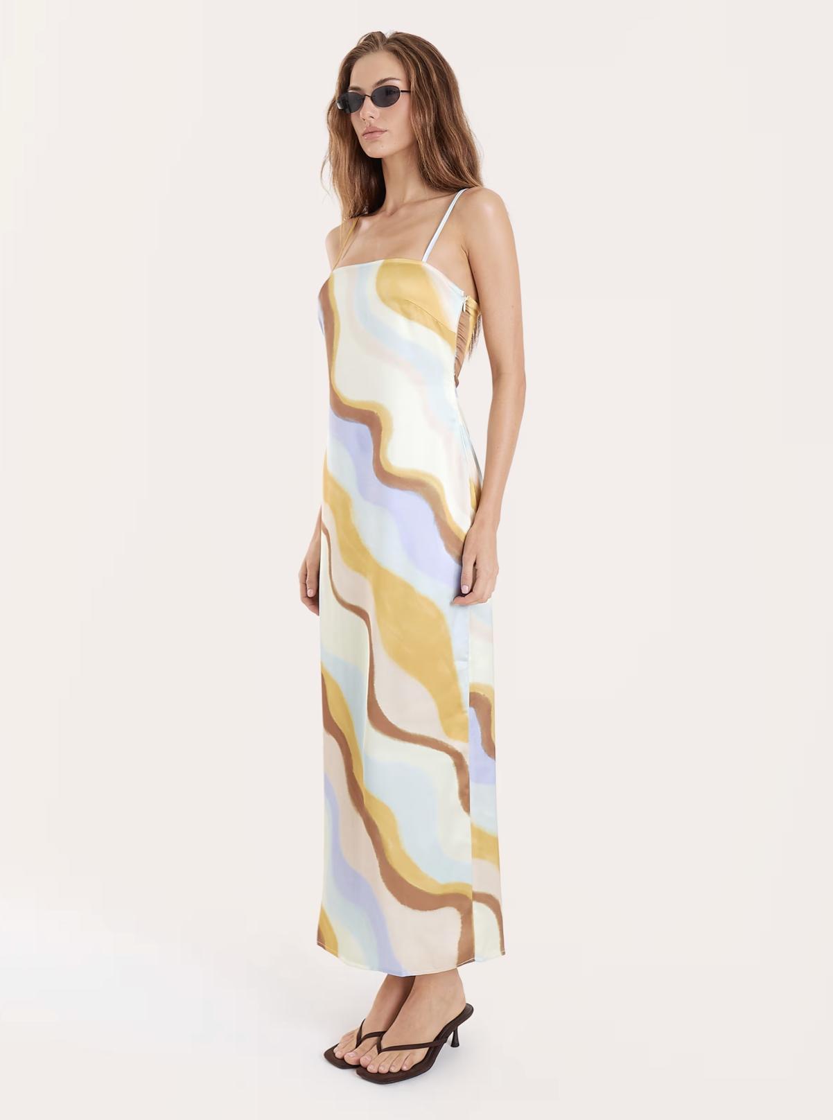 70's swirl design slip dress from 4th & Reckless