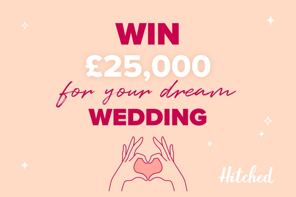 Banner image reading 'win 25,000 for your dream wedding'
