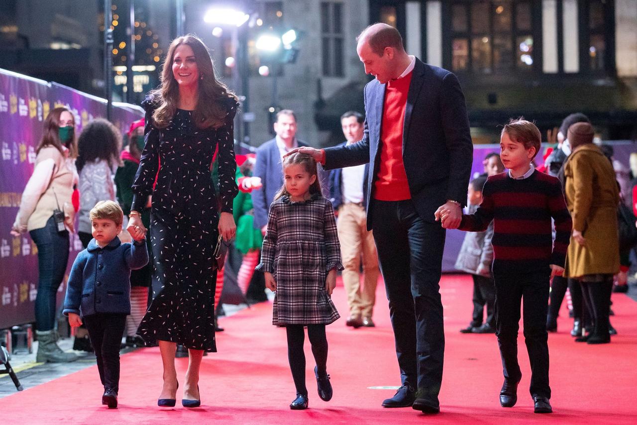 Kate Middleton, Prince William and their three children walk the red carpet