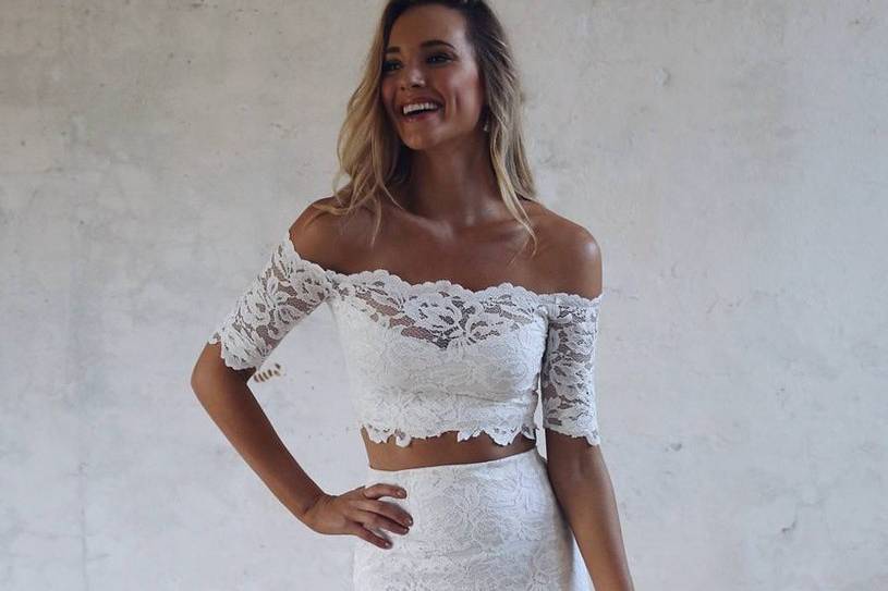 White lace matching skirt hotsell and top