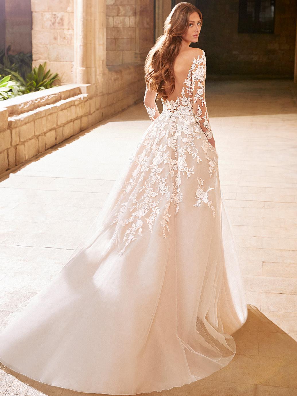 Etoile Arabelle long sleeve wedding dress from the back