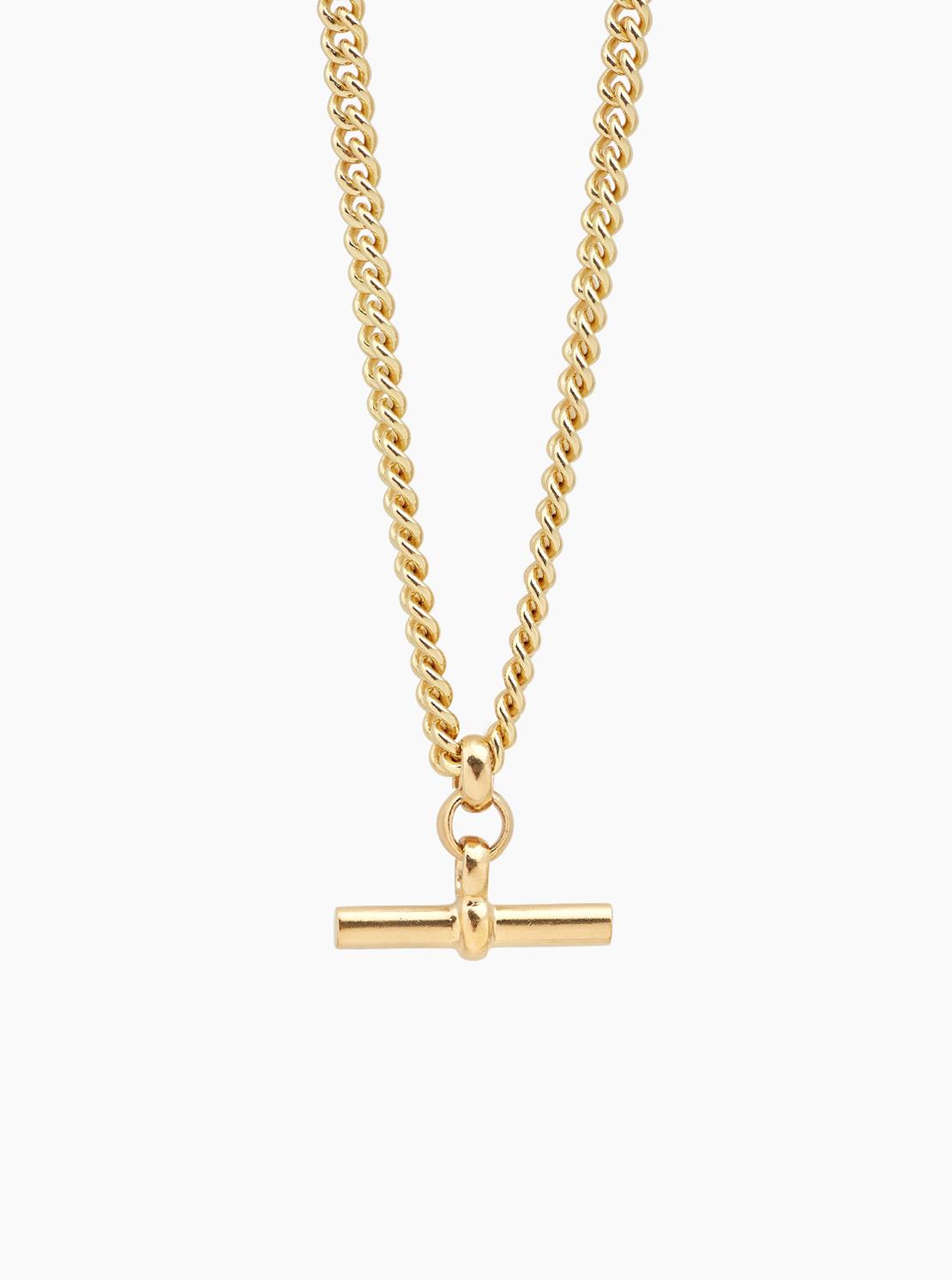gold t-bar necklace