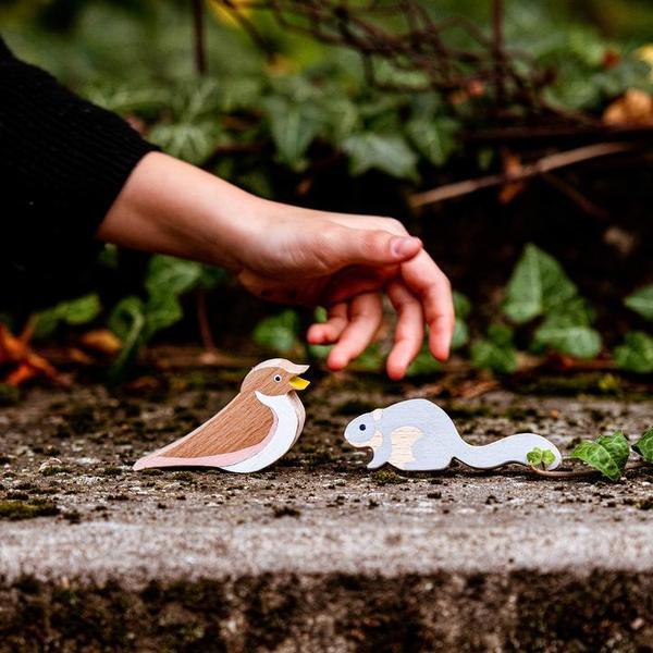 Wooden toys of nighttime animals for kids