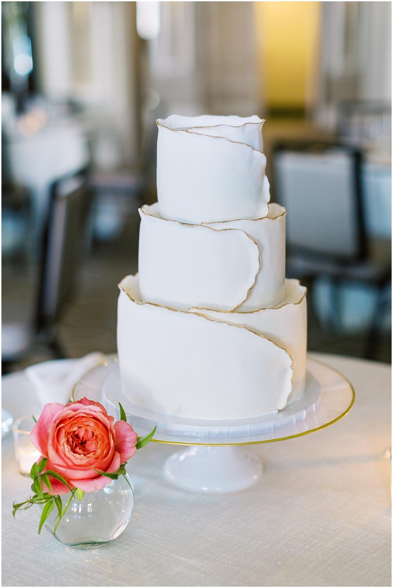 Wrapped icing simple wedding cake