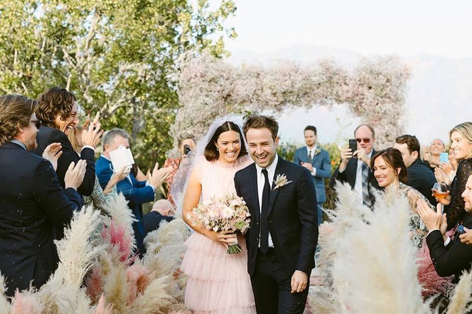 Mandy Moore in a non-white wedding dress